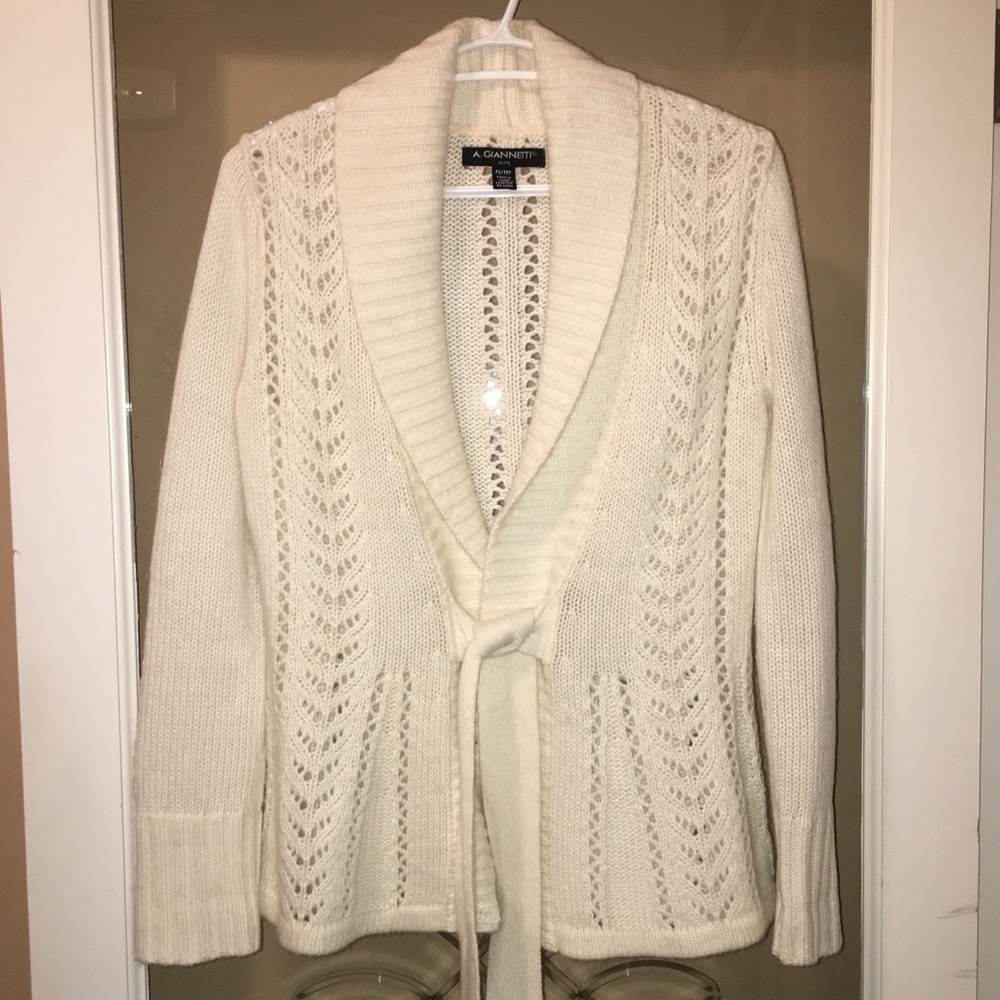 A. Giannetti Petite Pointelle Cardigan